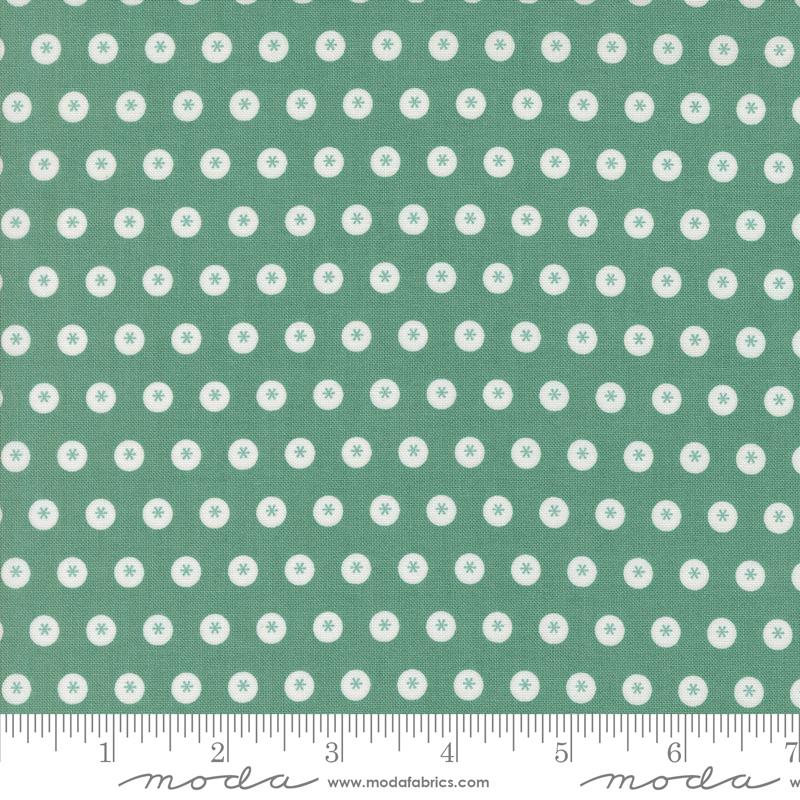 Teal background with a dot star design