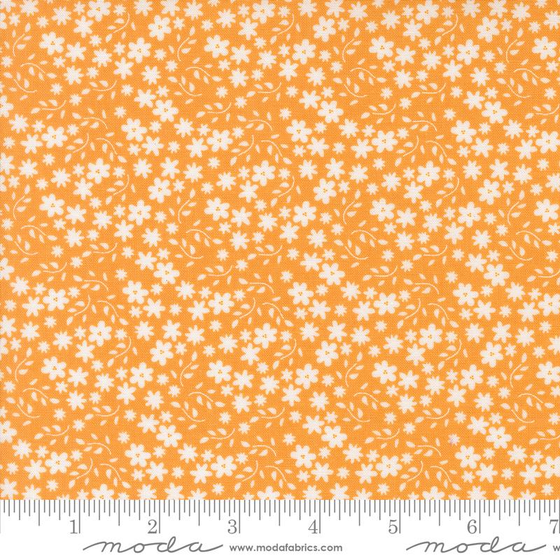 Orange background with small white flower design