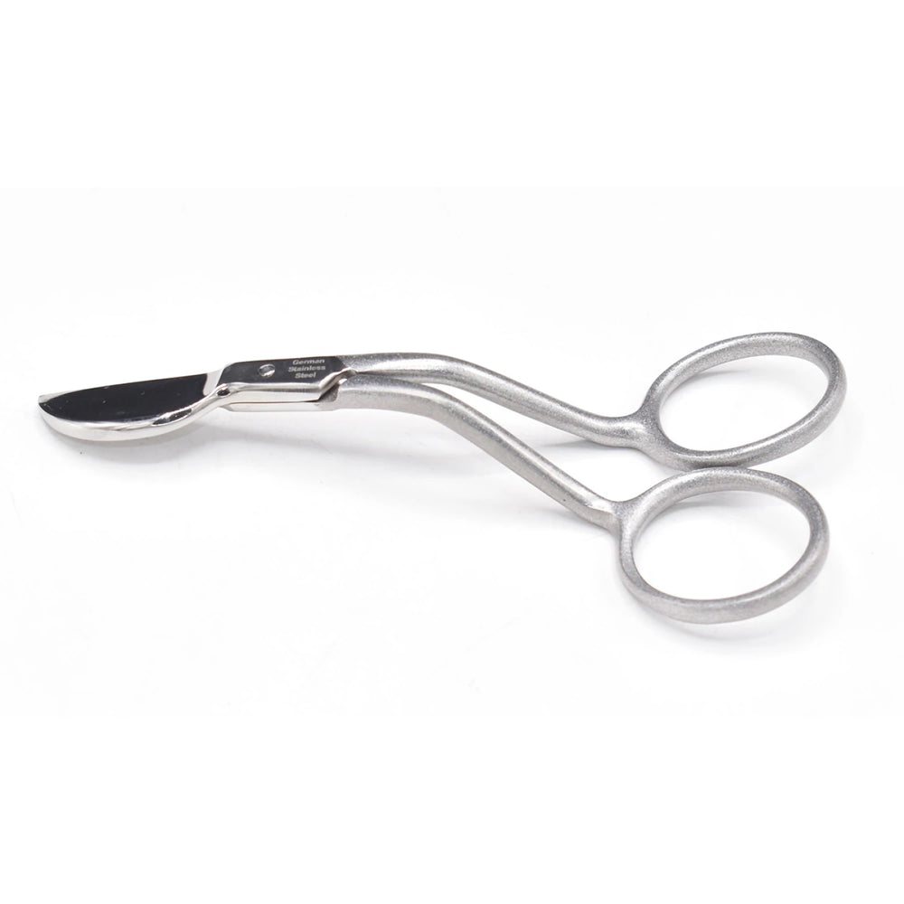 Metallic shears on a white background