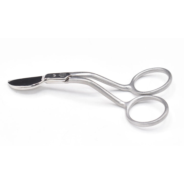 Metallic shears on a white background