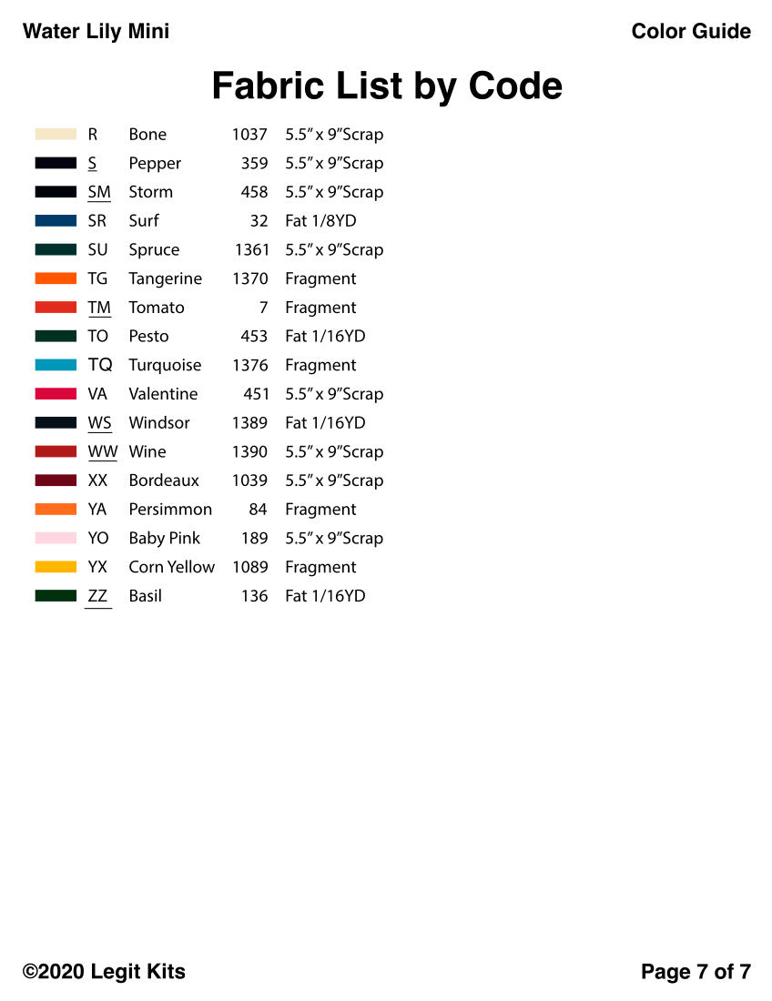 Water Lily Mini Quilt Kit