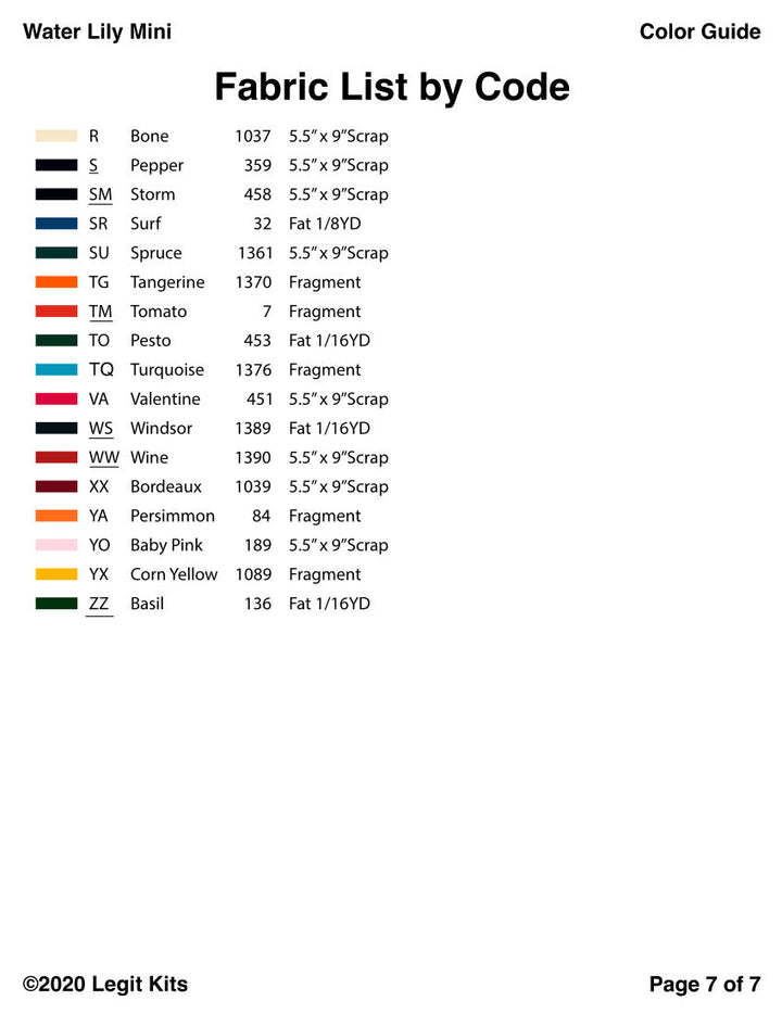 Water Lily Mini Pattern