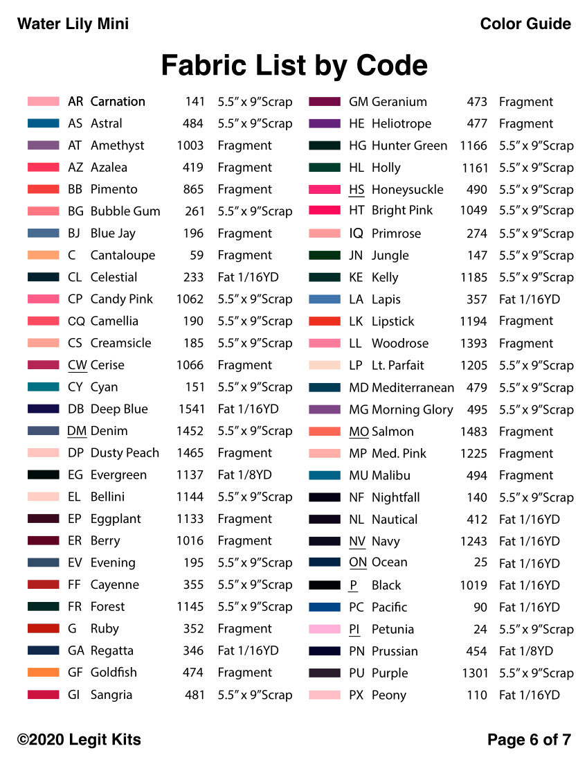 Water Lily Mini Pattern