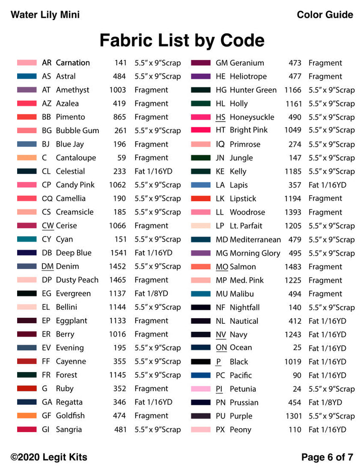 Water Lily Mini Pattern