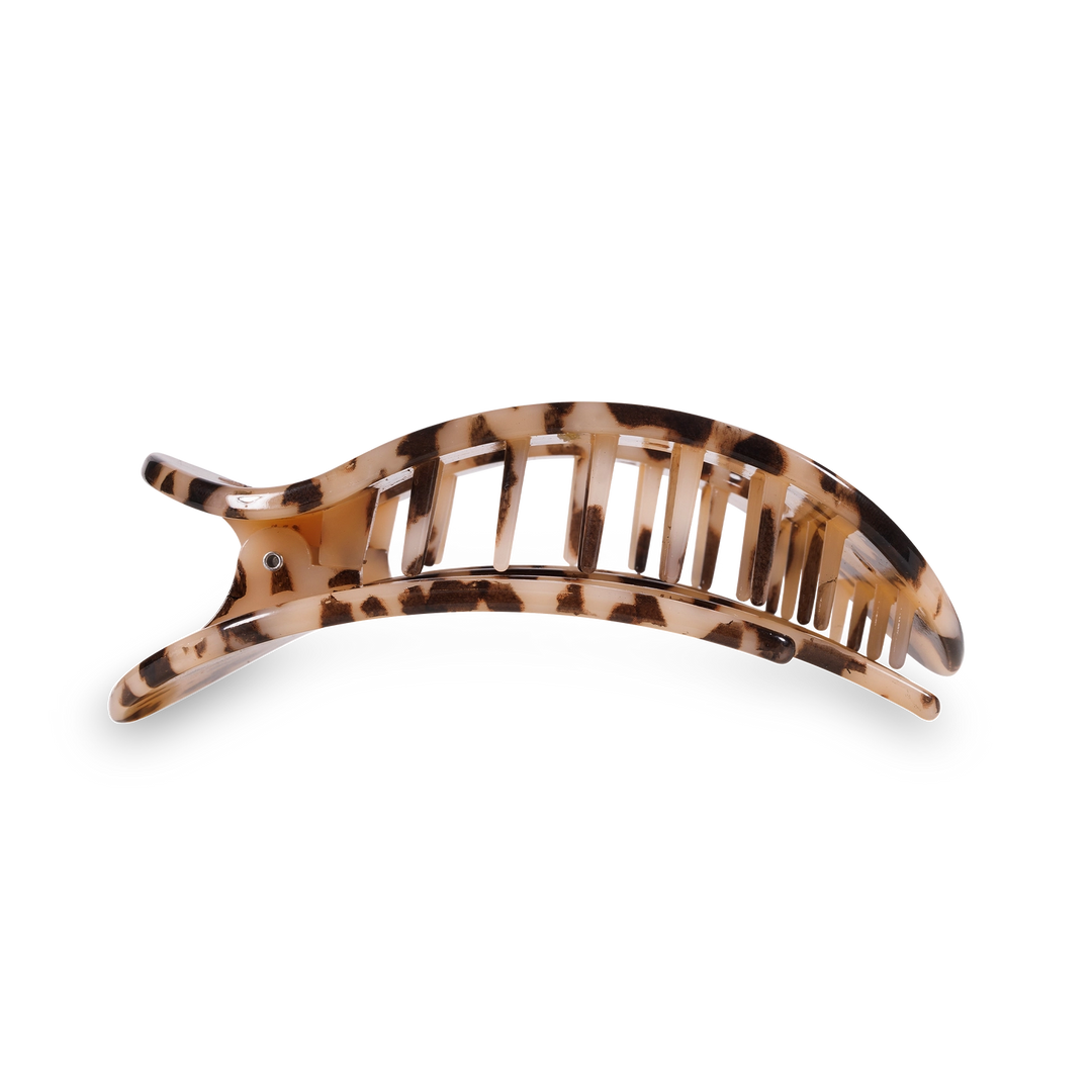 Round Flat Hair Clip Blonde Tortoise - Large