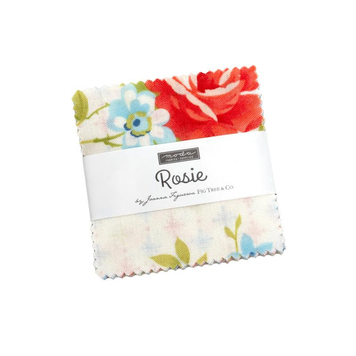 Pack of floral fabric squares with a visible brand label on a white background