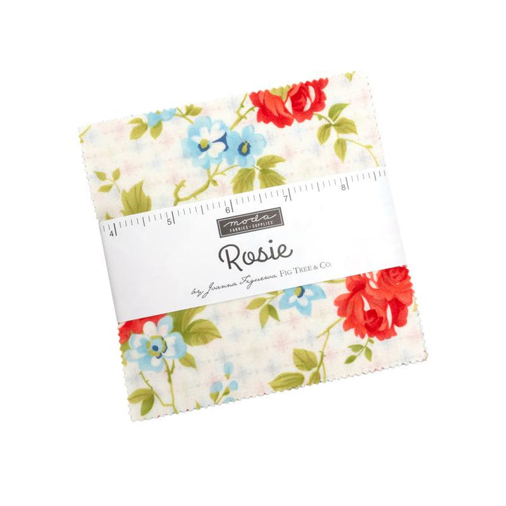 Floral fabric pack with a label on a white background