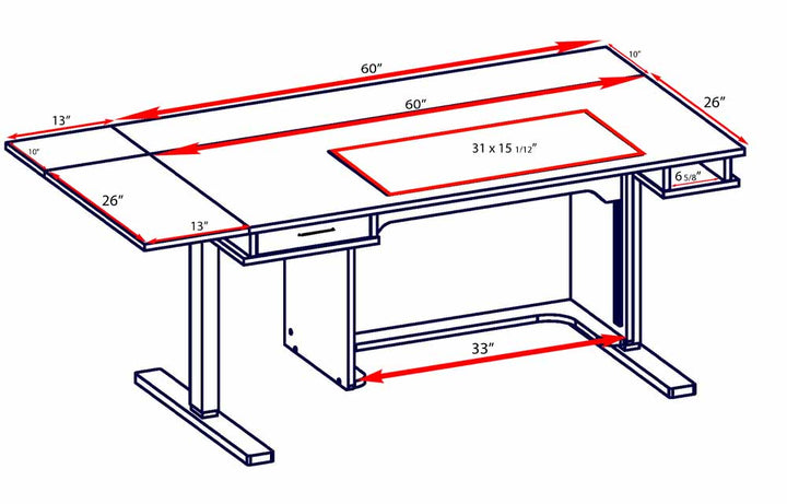 Horn of America Model 9100 Height Adjustable Sewing Table