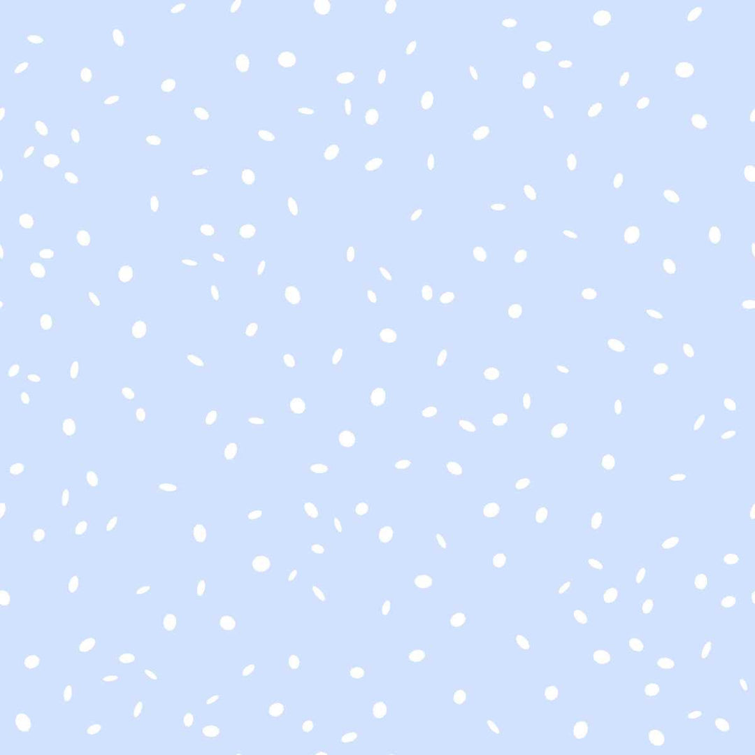 Light blue background with white confetti-like dots