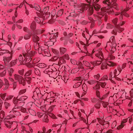 Bali Palettes Berries Batik Floral Sprigs Cranberry - 9220-27