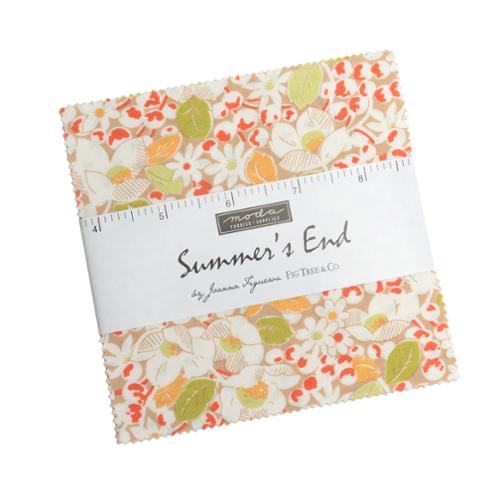 Fabric bundle with floral pattern and ruler for measurement, branded 'Summer's End' by Fig Tree & Co.