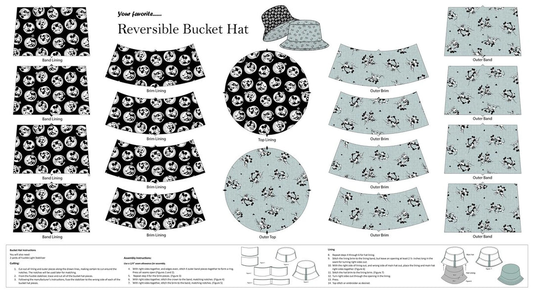 Panel for Bucket Hat and instructions