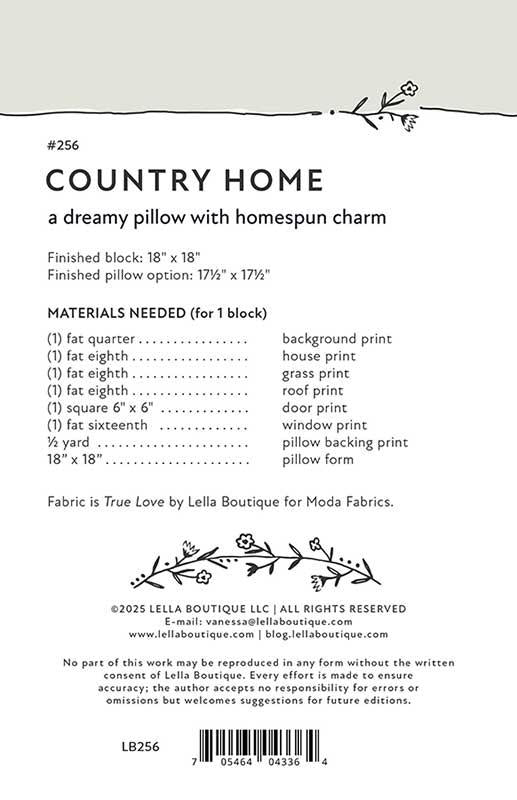 Country Home Pillow Pattern - LB 256
