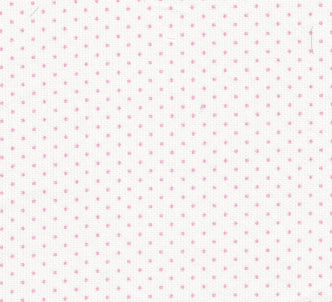 tiny soft pink dots on white lined pique fabric