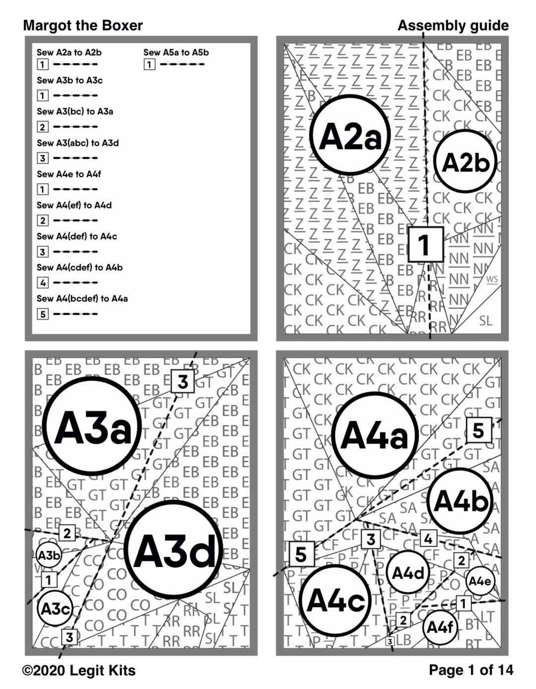 Margot the Boxer Quilt Kit