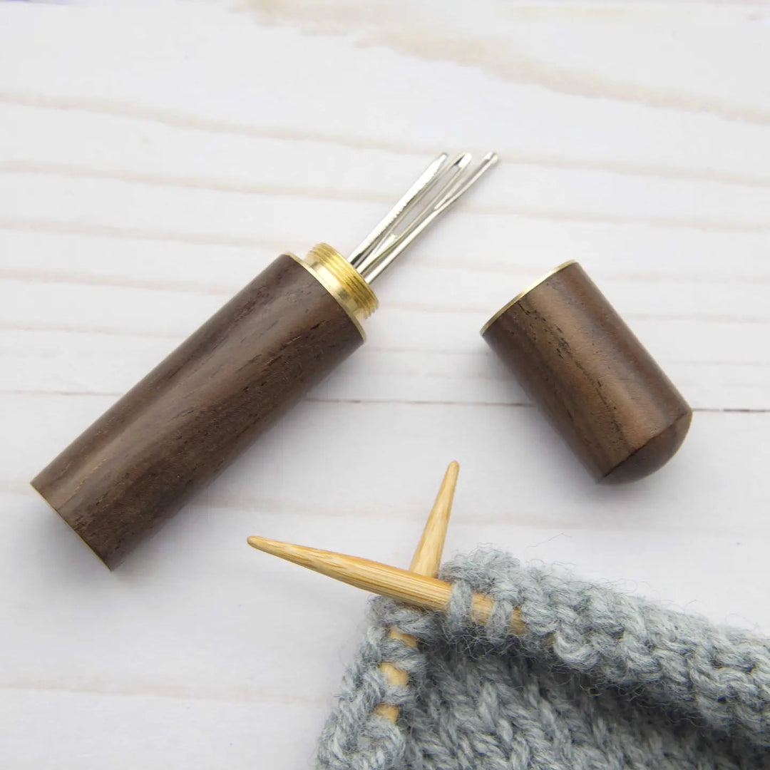 Wooden Darning Needle Storage Case