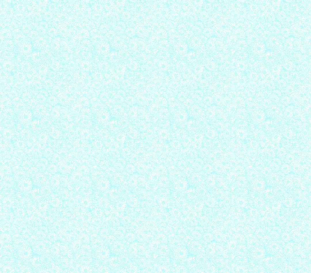 Light blue color swatch with a subtle flower pattern