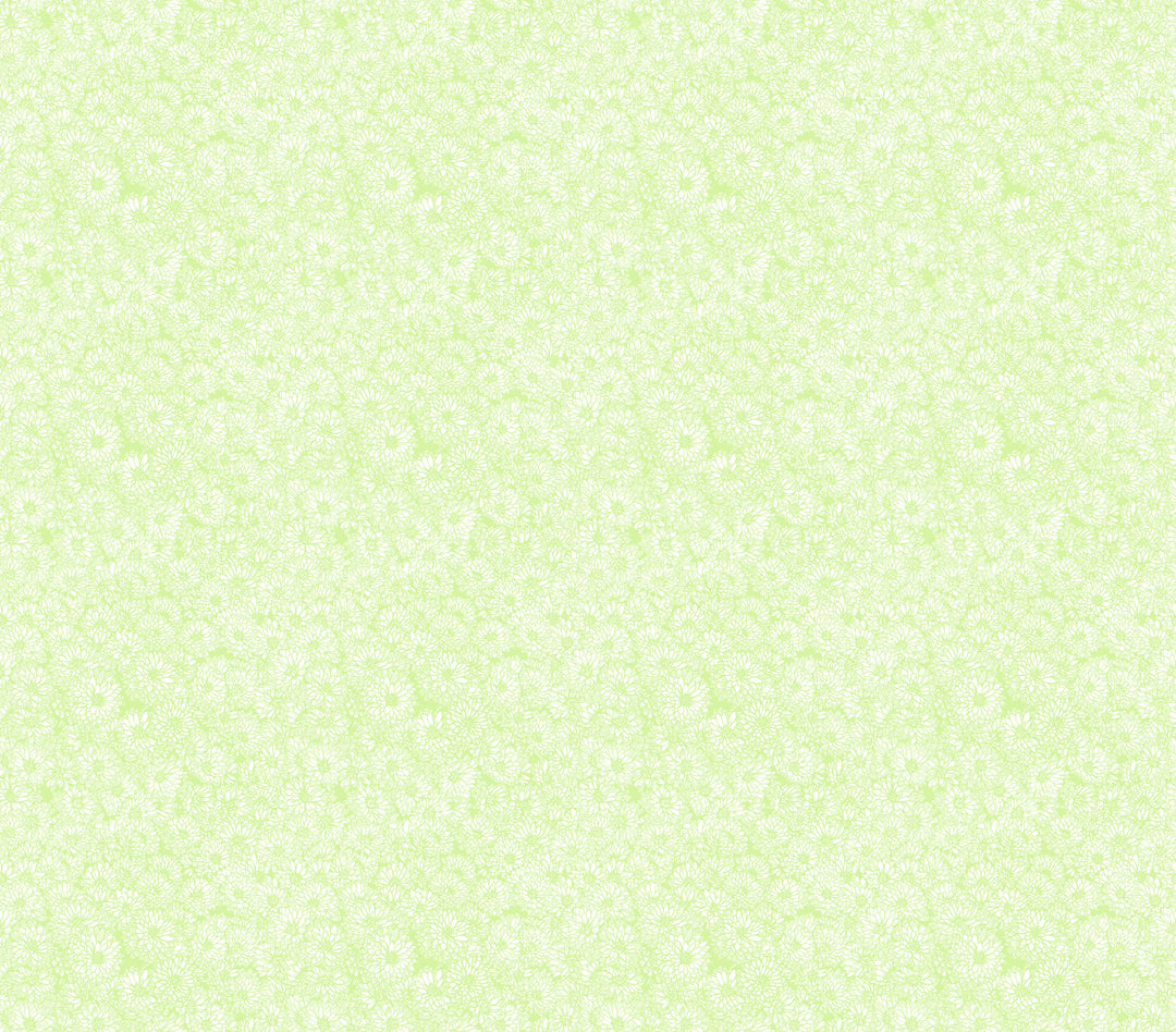 light green flower patterned fabric swatch