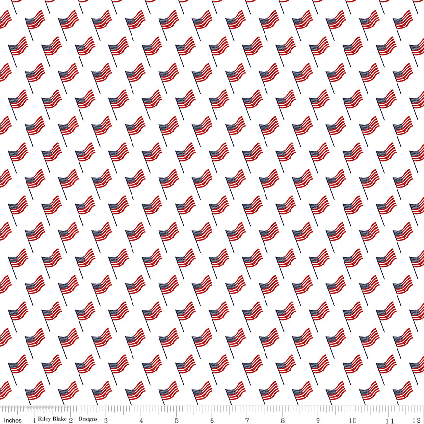 White background with American flags