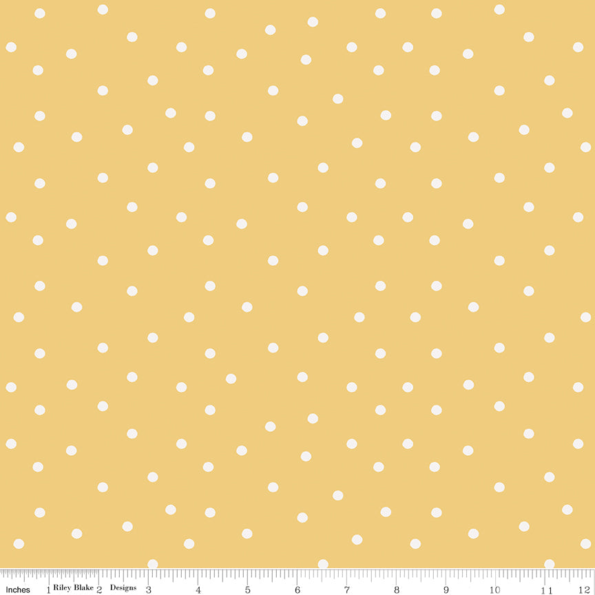 Yellow background with white dots