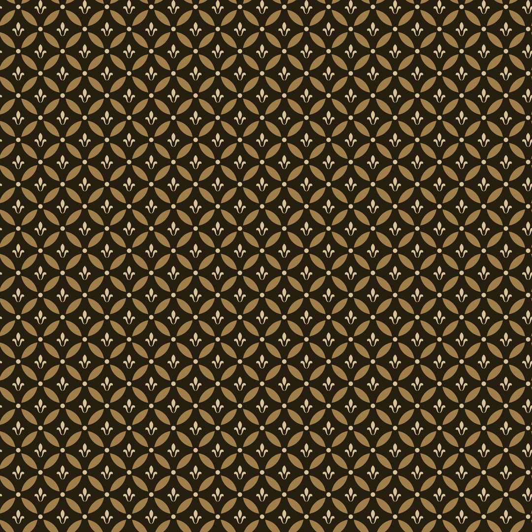 Patterned fabric with geometric design on a black background
