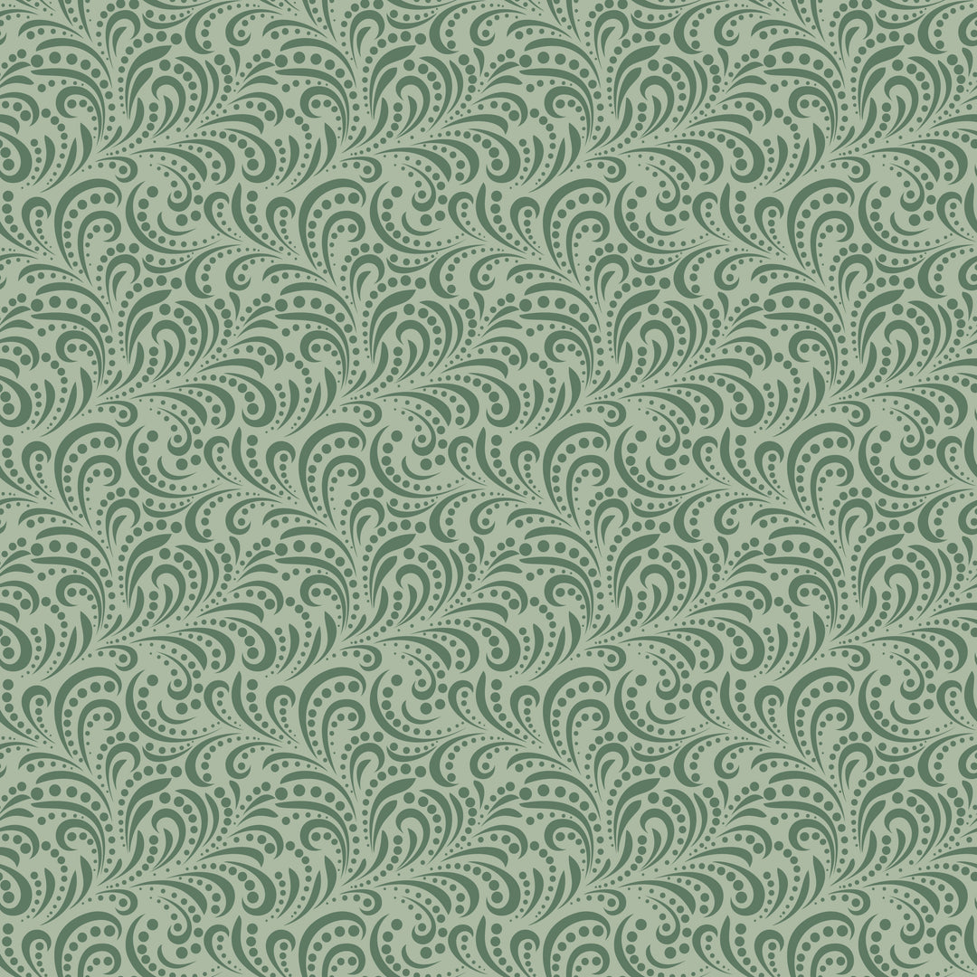 Green patterned background with wavy lines