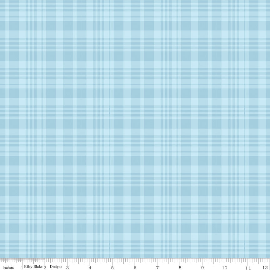 Blue plaid fabric