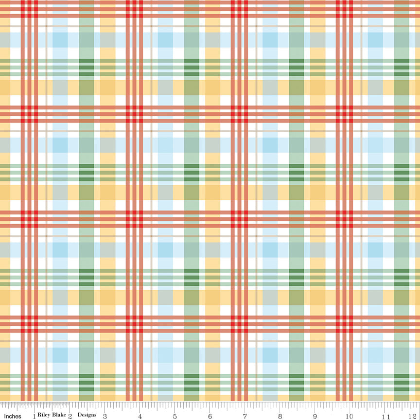 Multi colored plaid fabric
