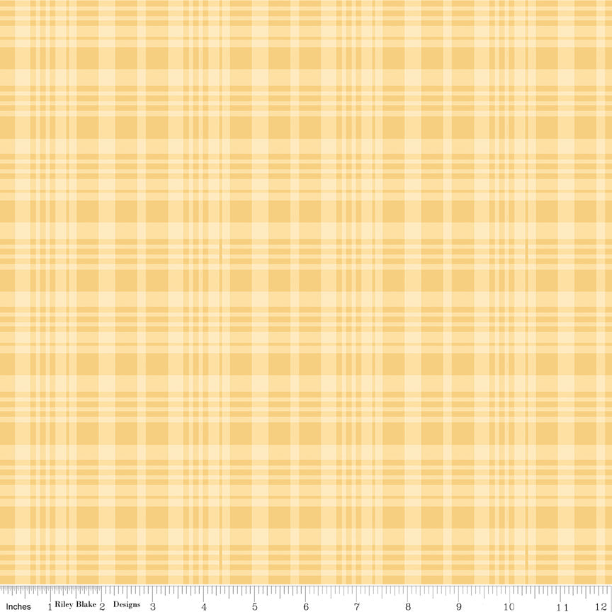 Yellow plaid fabric