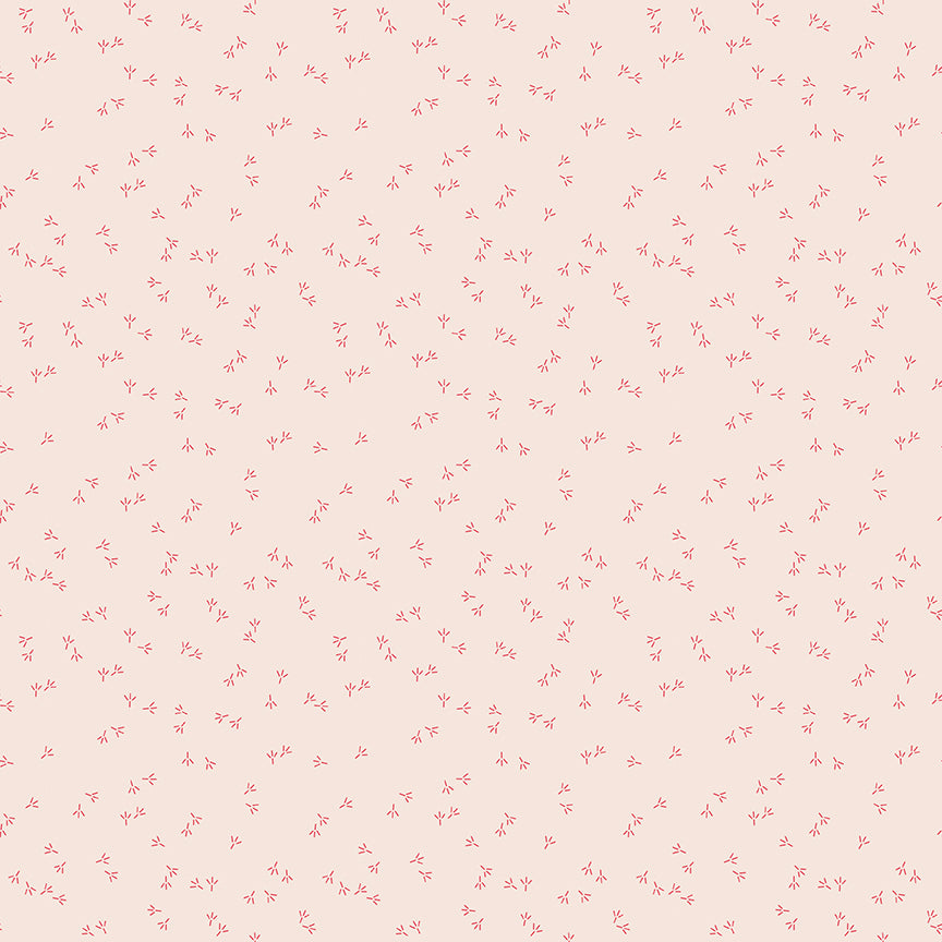 This print features scattered chicken tracks.