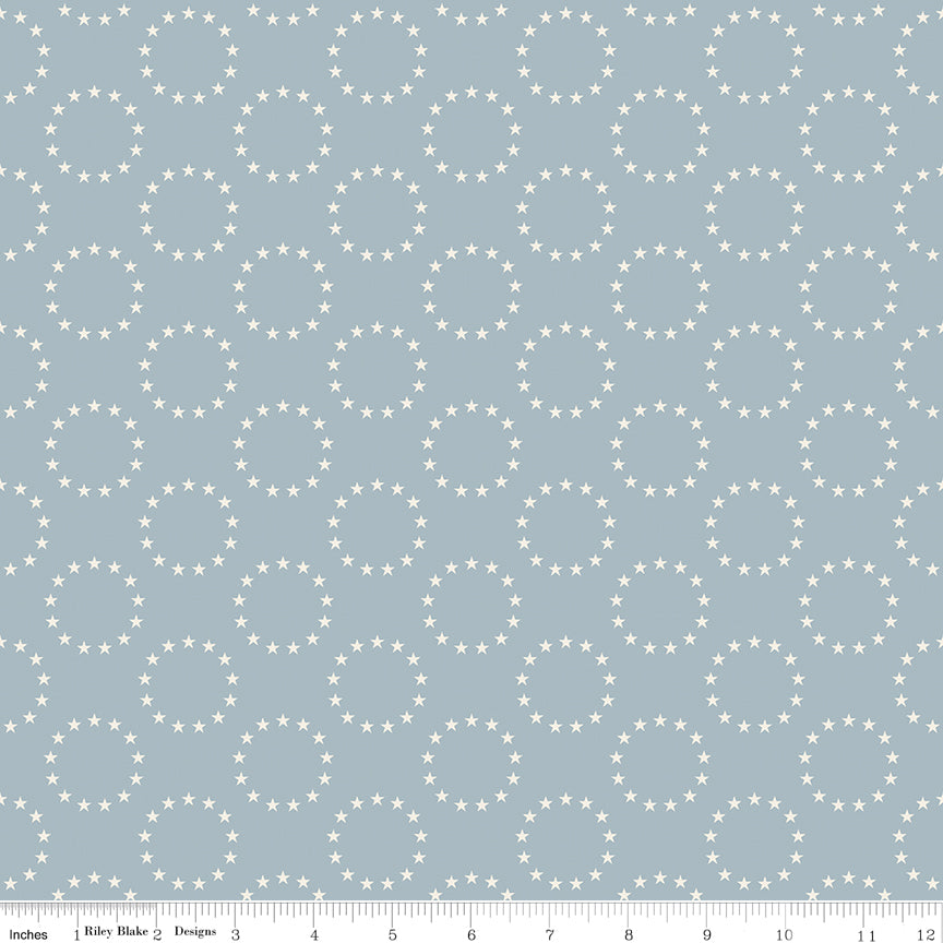 Fabric with star pattern on a blue background