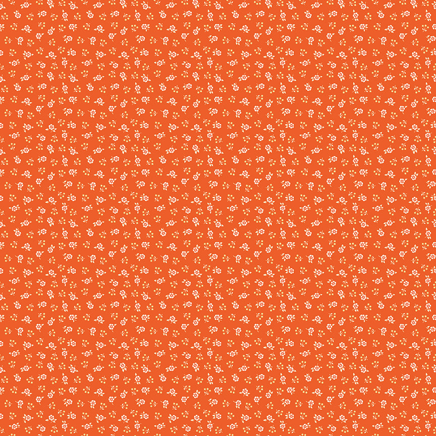 Small white floral pattern on an orange background