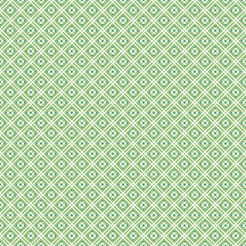 Green and white geometric pattern
