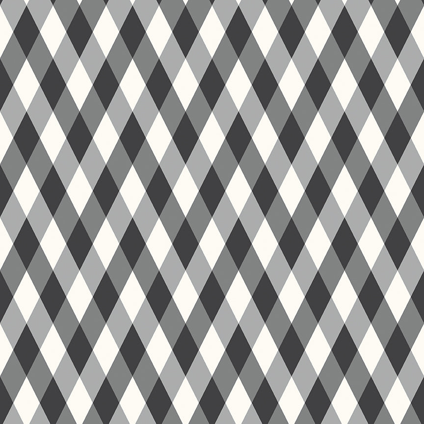 Black, white, and gray diamond pattern