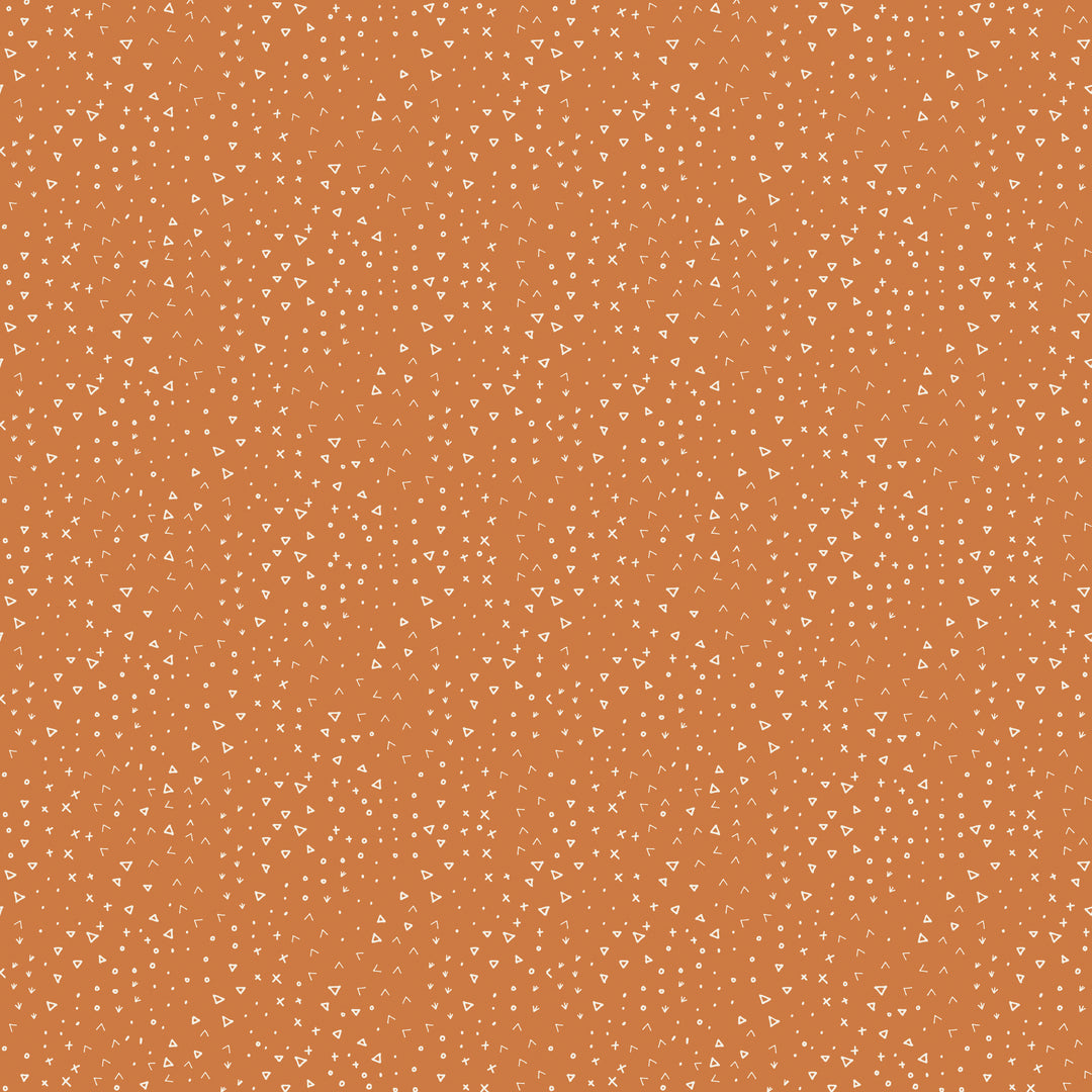 Pattern of small white triangles on an orange background