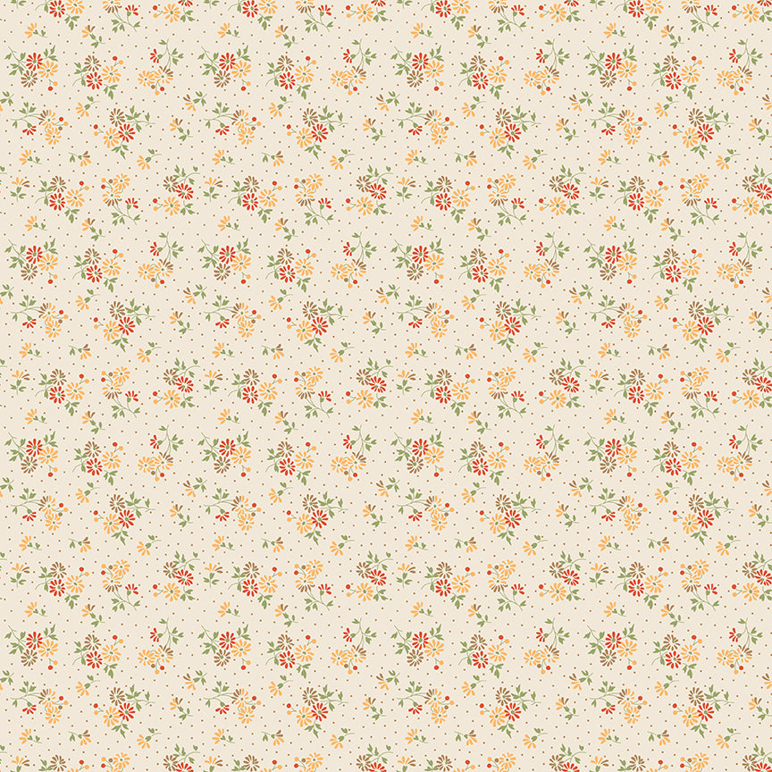 Small floral pattern on a beige background