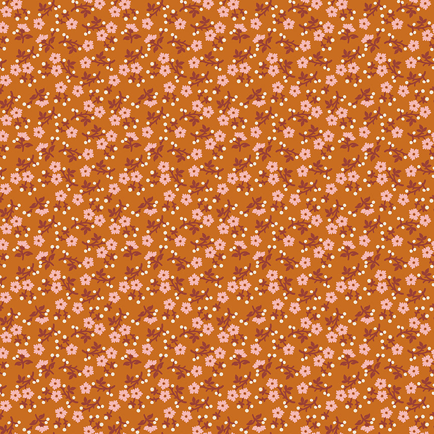 Floral pattern on a brown background