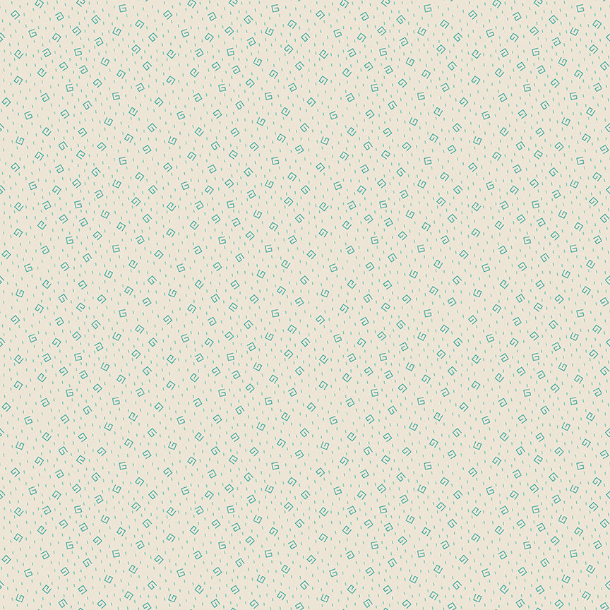 Patterned fabric swatch with small geometric design on a light background