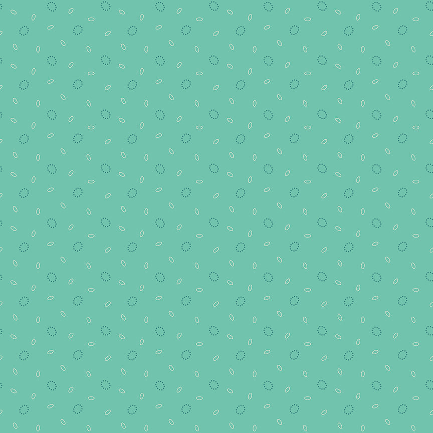 Teal background with small white dot pattern