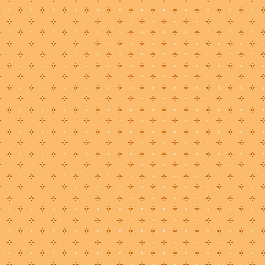 Patterned background with small crosses on a yellow-orange background
