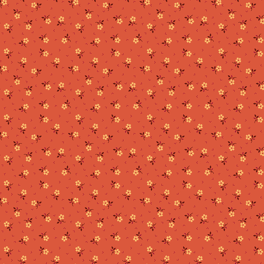 Small floral pattern on a red background