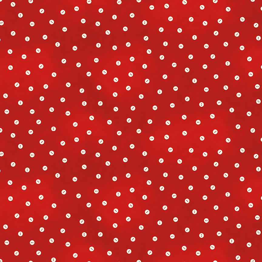 Red background with white button polka dots