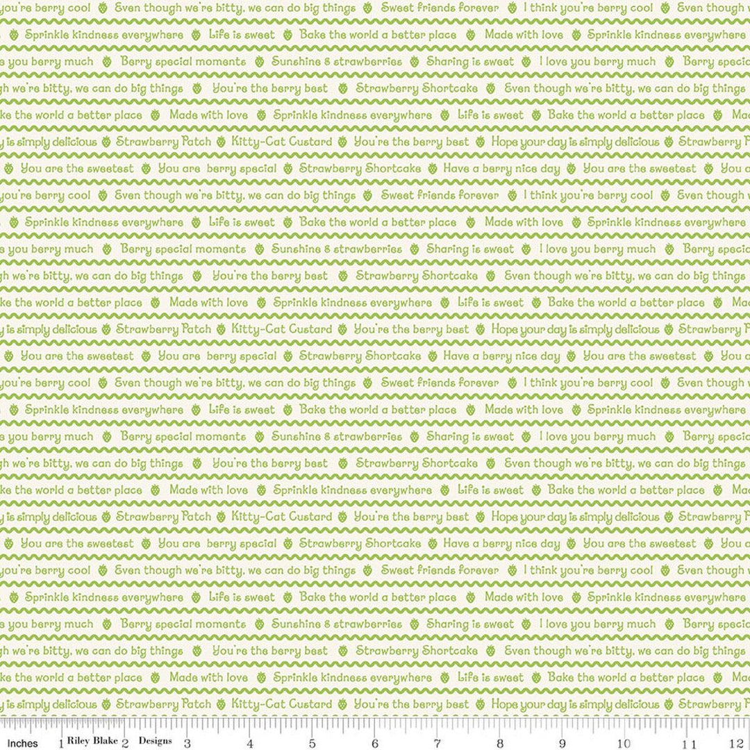 Text pattern on fabric with green and white colors