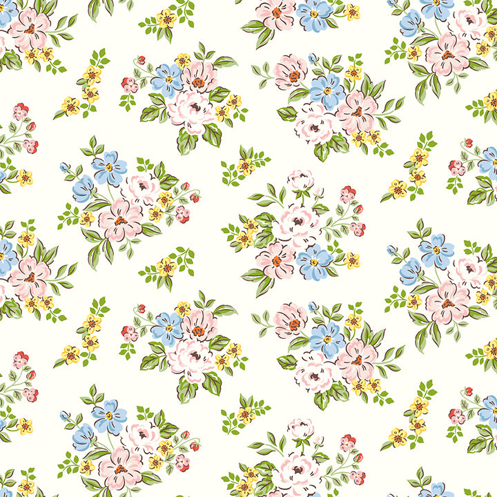Pattern of small flowers on a white background
