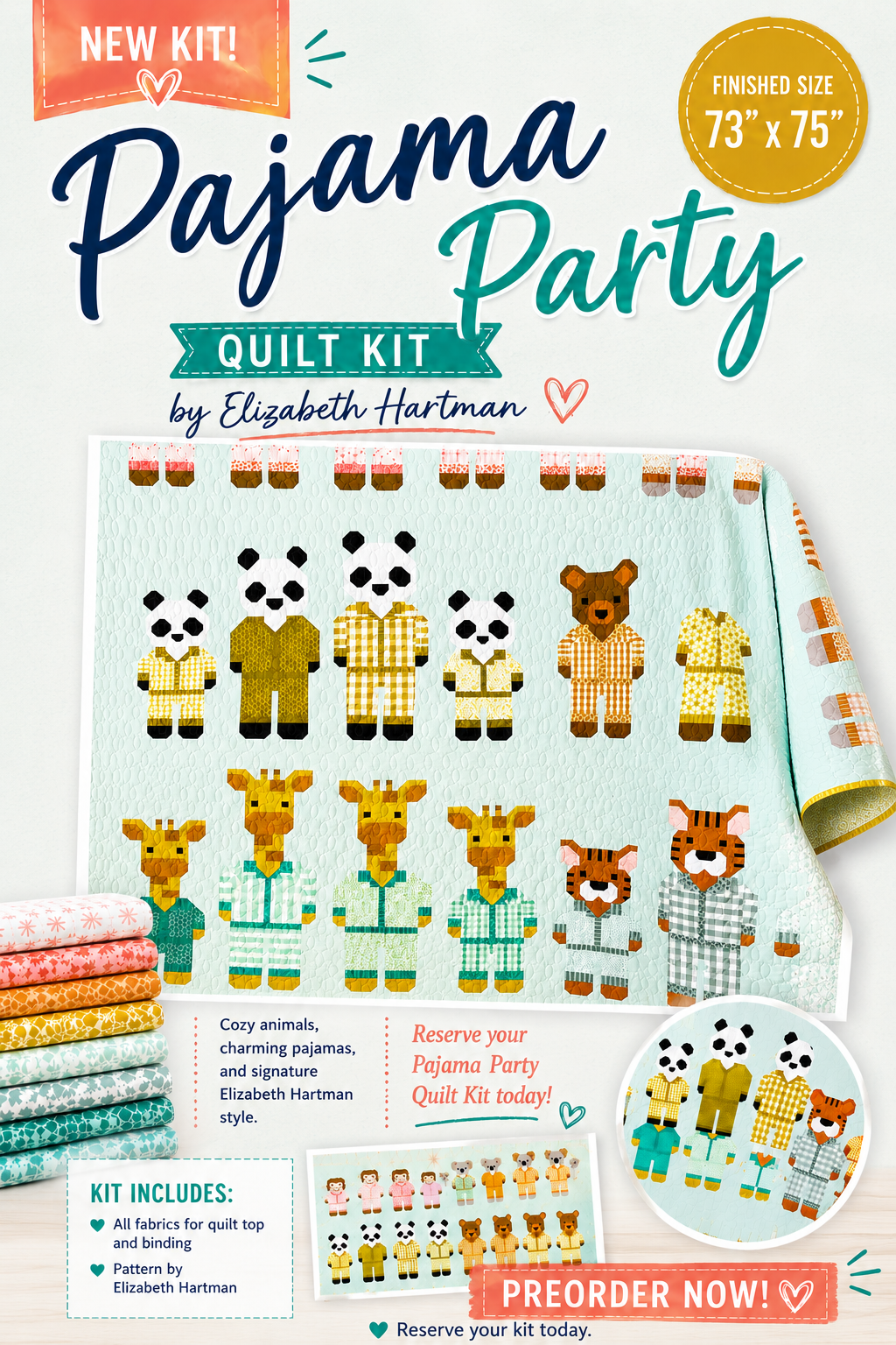 Pajama Party Quilt Kit advertisement by Elizabeth Hartman
