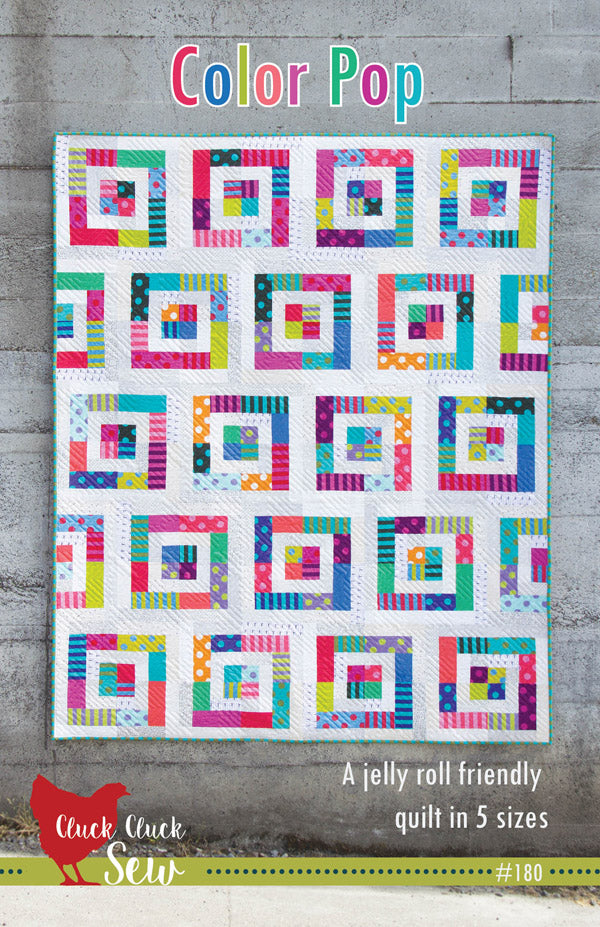 Color Pop is a jelly roll friendly quilt pattern by Cluck Cluck Sew