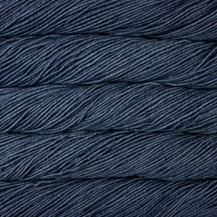 Close-up of blue yarn with a textured pattern
