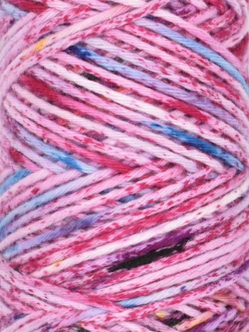 Yarn with shades of pinks, blues, and purples