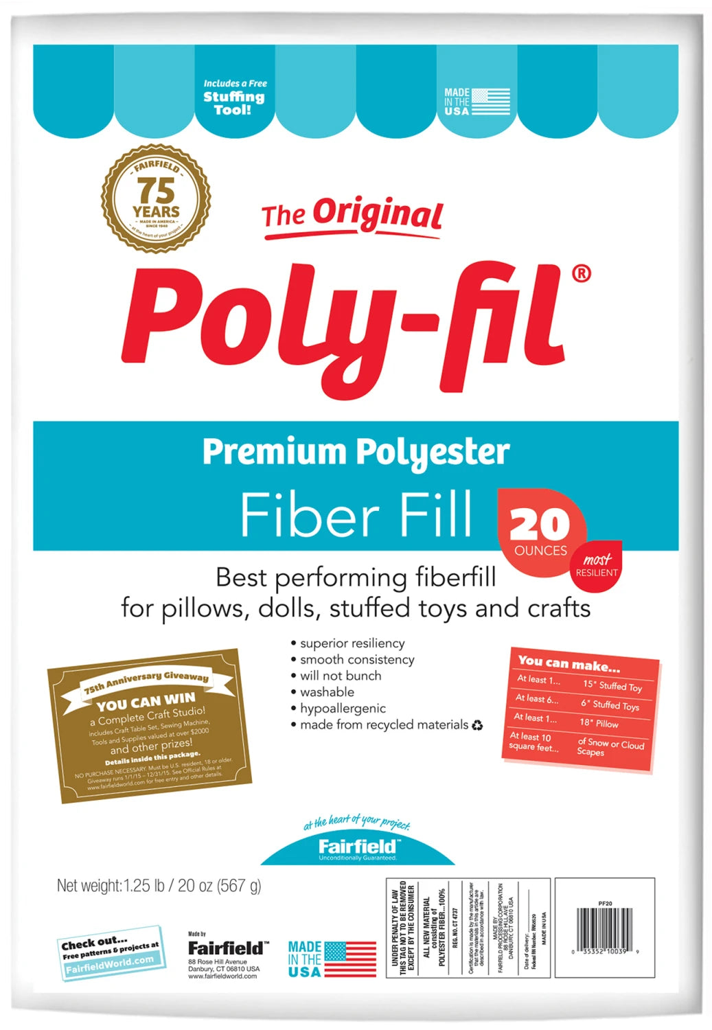Poly-Fil Stuffing 20oz - FPF20B