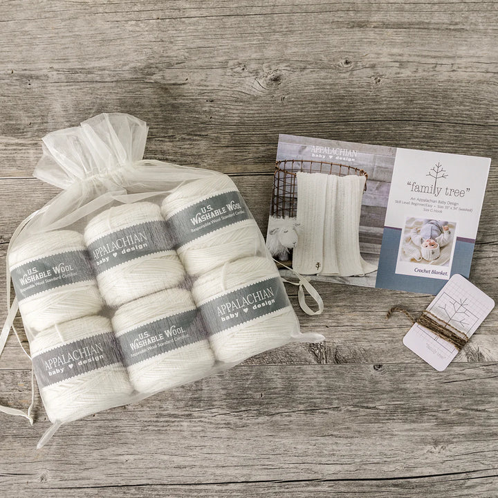 Family Tree Crochet Baby Blanket Kit Shaniko Wool